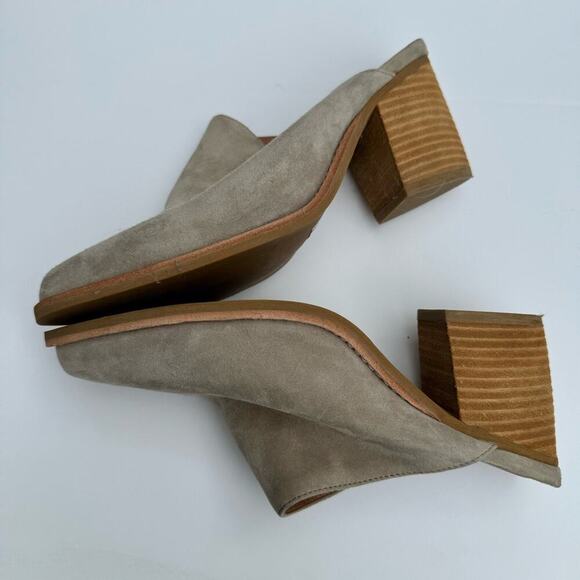 Jeffrey Campbell Favela pointy toe western style stack heeled mule tan/grey - Picture 6 of 11